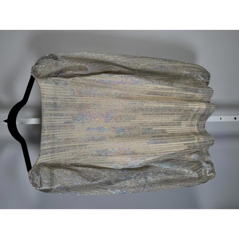 NWT Colleen Lopez Metallic Shimmer Peasant Blouse Size Small - Picture 3 of 6